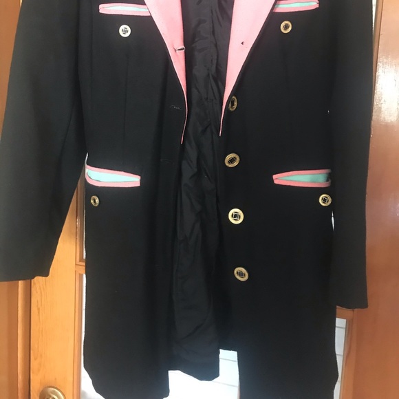 Black with pink and green custom made long blazer - Picture 5 of 5